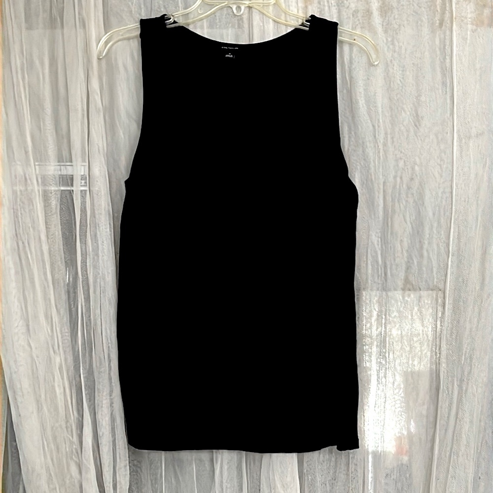 🌞 Ann Taylor navy blue/black scoop neck lined cami tank top women M